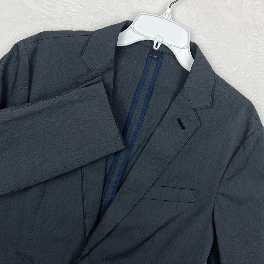 J Crew Unstructured‎ Blazer Mens Medium Suit Jacket Gray Blue Cotton Sport Coat
